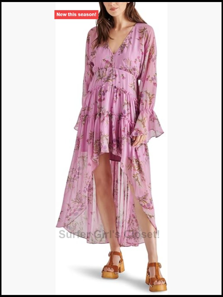 Floral V-Neck A-Line Maxi Dress With Tiered Ruffle